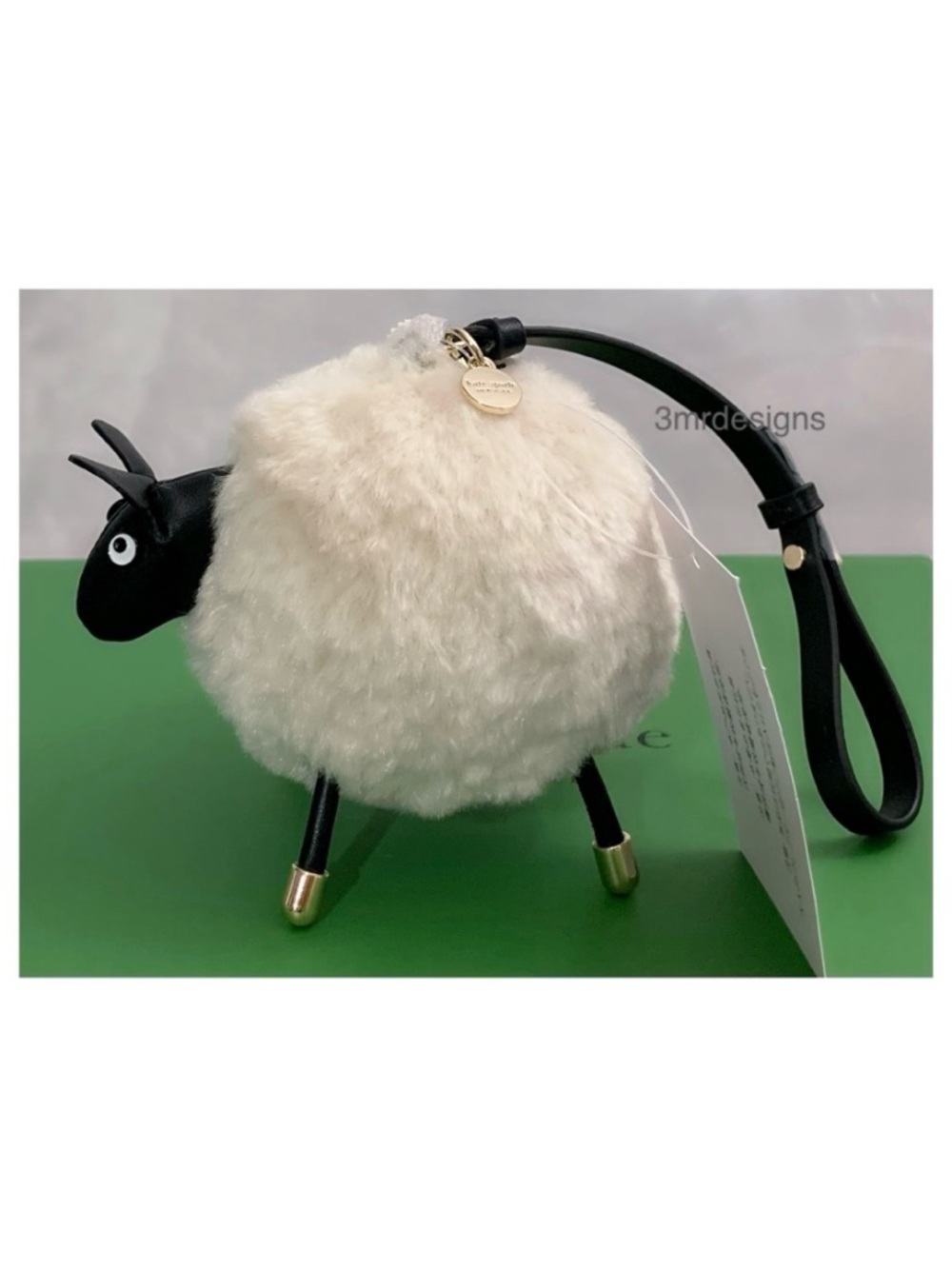 NWT Kate Spade ♠️FLUFFY SHEEP Faux Shearling Leather Strap Bag Charm/ Key Chain - Picture 8 of 12
